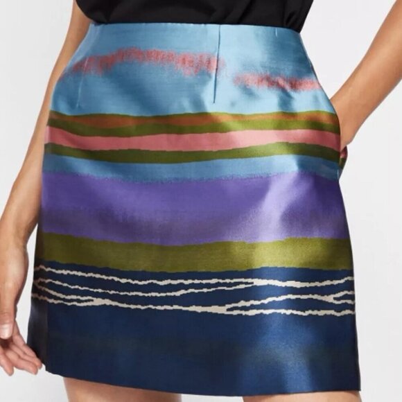 BNWT Ted Baker London Striped Jacquard Mini Skirt - Picture 2 of 13